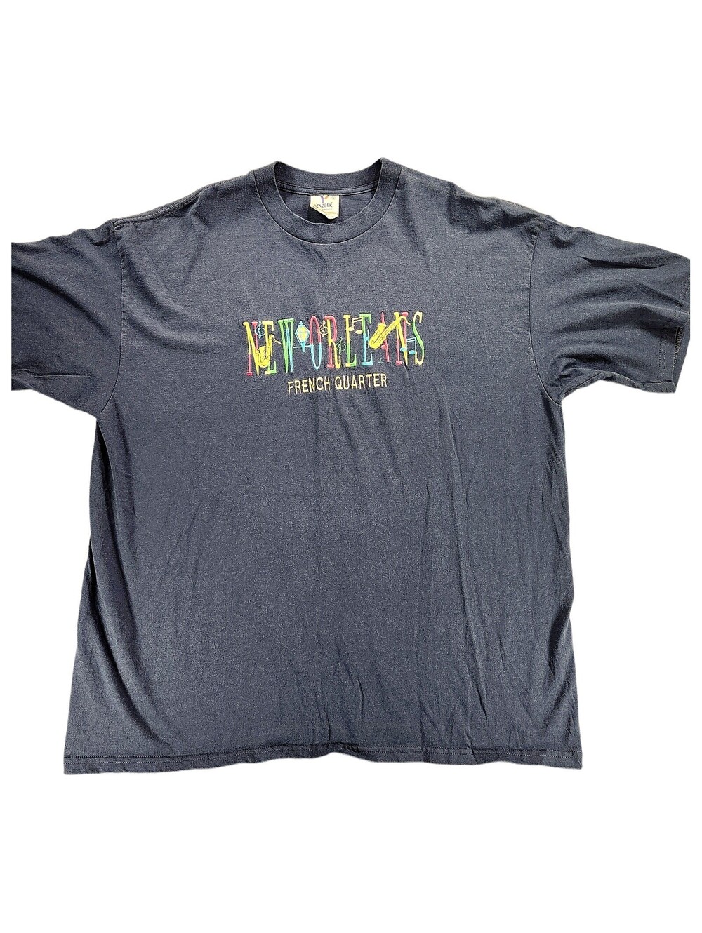 Yazbek XXL Navy New Orleans French Quarter Embroidered Tee 297